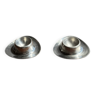 Lot de 2 coquetiers en inox vintage