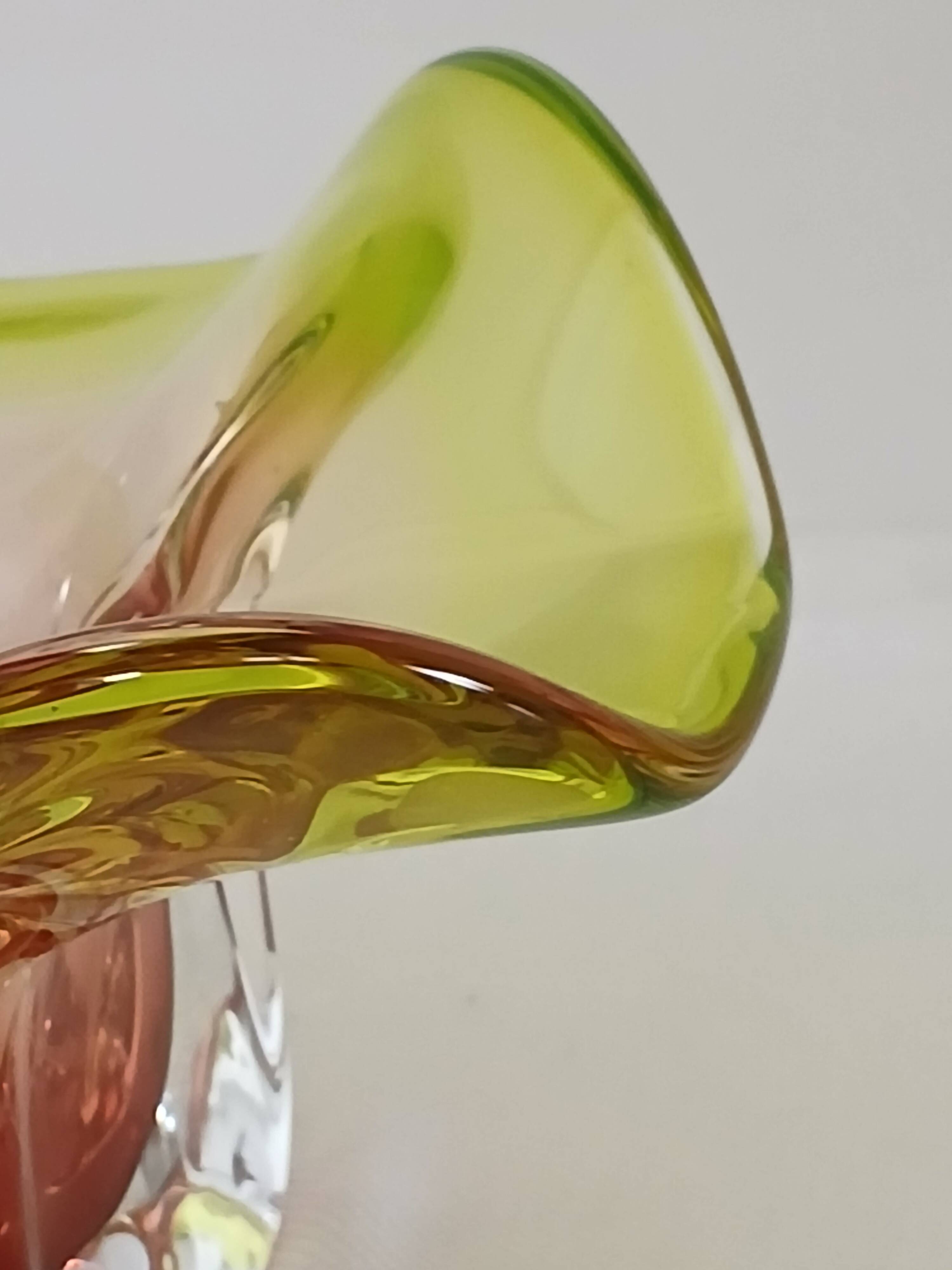 Art bowl by designer Joseph Hospodka in Bohemian crystal.