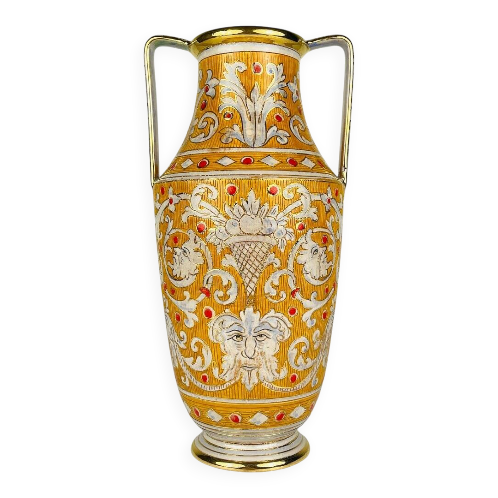 Antique ceramic vase by Serafino Volpi for Deruta, Italy, 1950s.