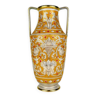 Antique ceramic vase by Serafino Volpi for Deruta, Italy, 1950s.