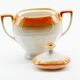 Vintage orange ceramic sugar