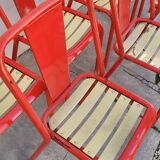 Series of 12 Tolix bistro chairs by Xavier Pauchard model T4 - 1950s