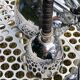 Italian design chandelier in chrome metal 3 lights Rolly 1973