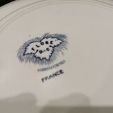 Assiette creuse en céramique de Sarreguemines , modèle Flore en bleu vendu à l'unité