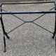 Oval marble and black steel bistro table for 4 people 120cm