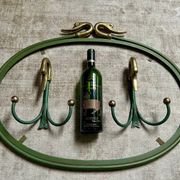 Rare set of swan neck coat hooks with mirror frame attributed to Maison Jansen, France, 1950s.