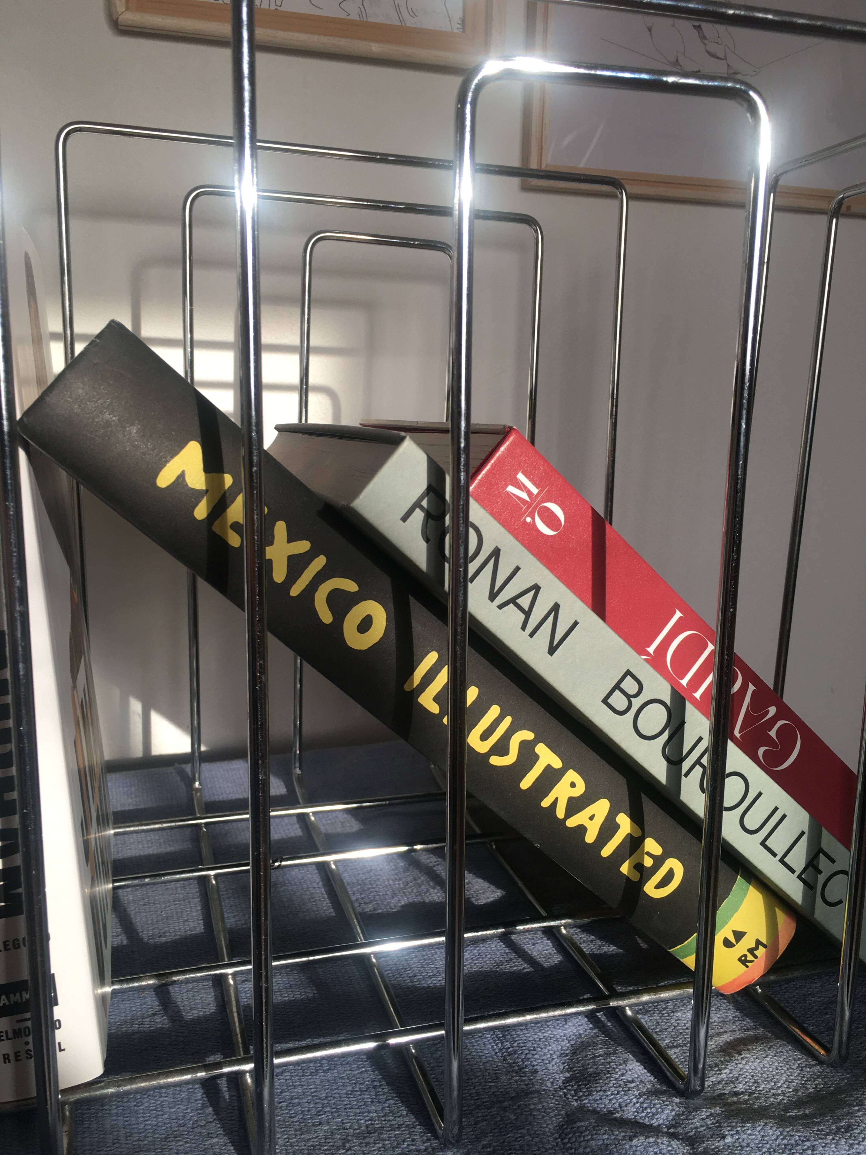 TMP chrome magazine rack by Willi Glaeser