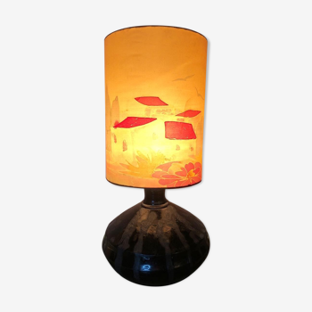Lampe vintage en céramique noire
