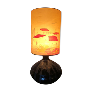 Lampe vintage en céramique - noire