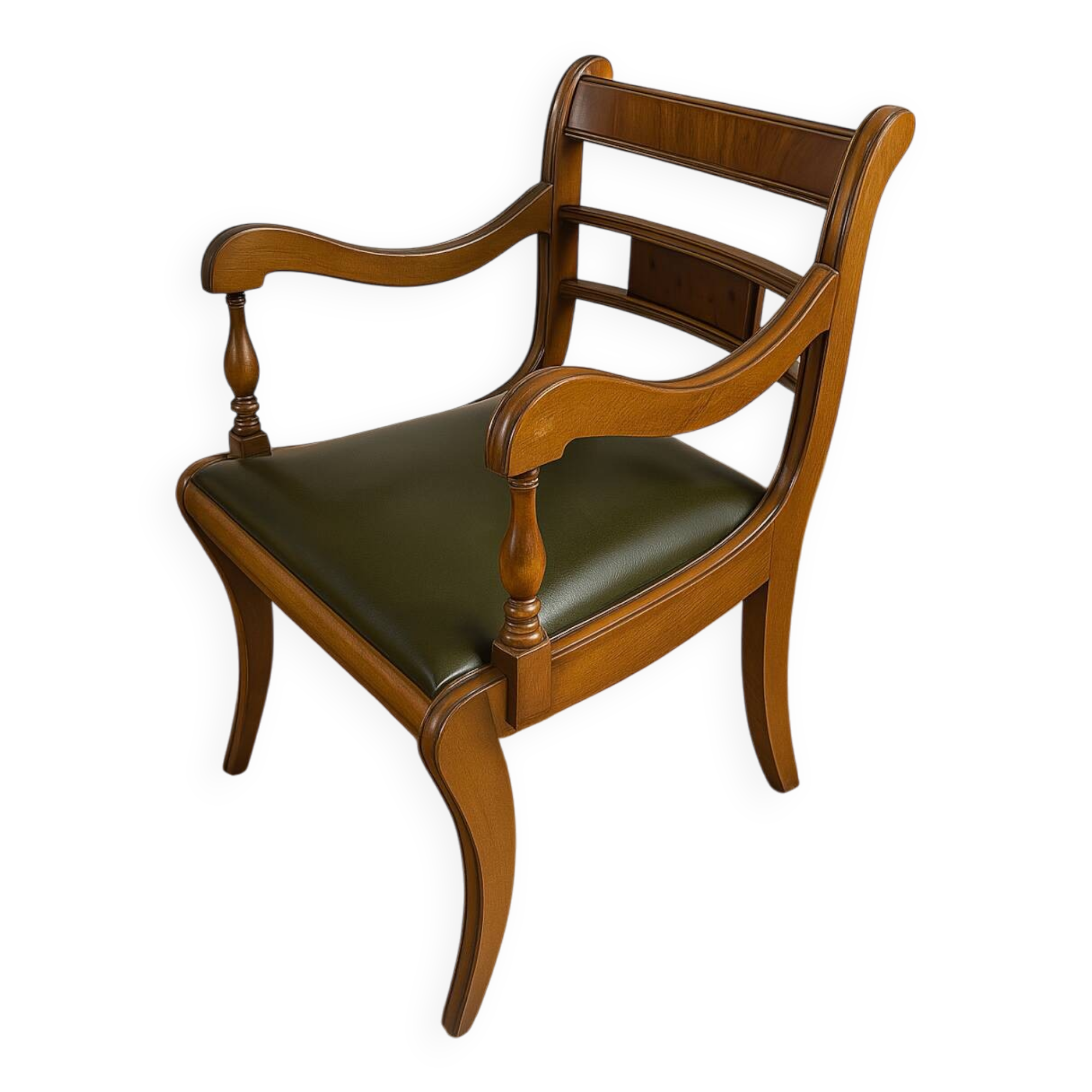 Fauteuil de bureau vintage en noyer – Style Restauration