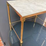 Table d'appoint en marbre et laiton