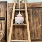 Suspension opaline rose vintage