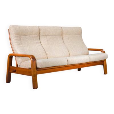 Canapé trois places en teck danois moderne du milieu du siècle, années 1960