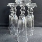 6 Champagne flutes – Baccarat/Saint Louis - Cut crystal - 19th century