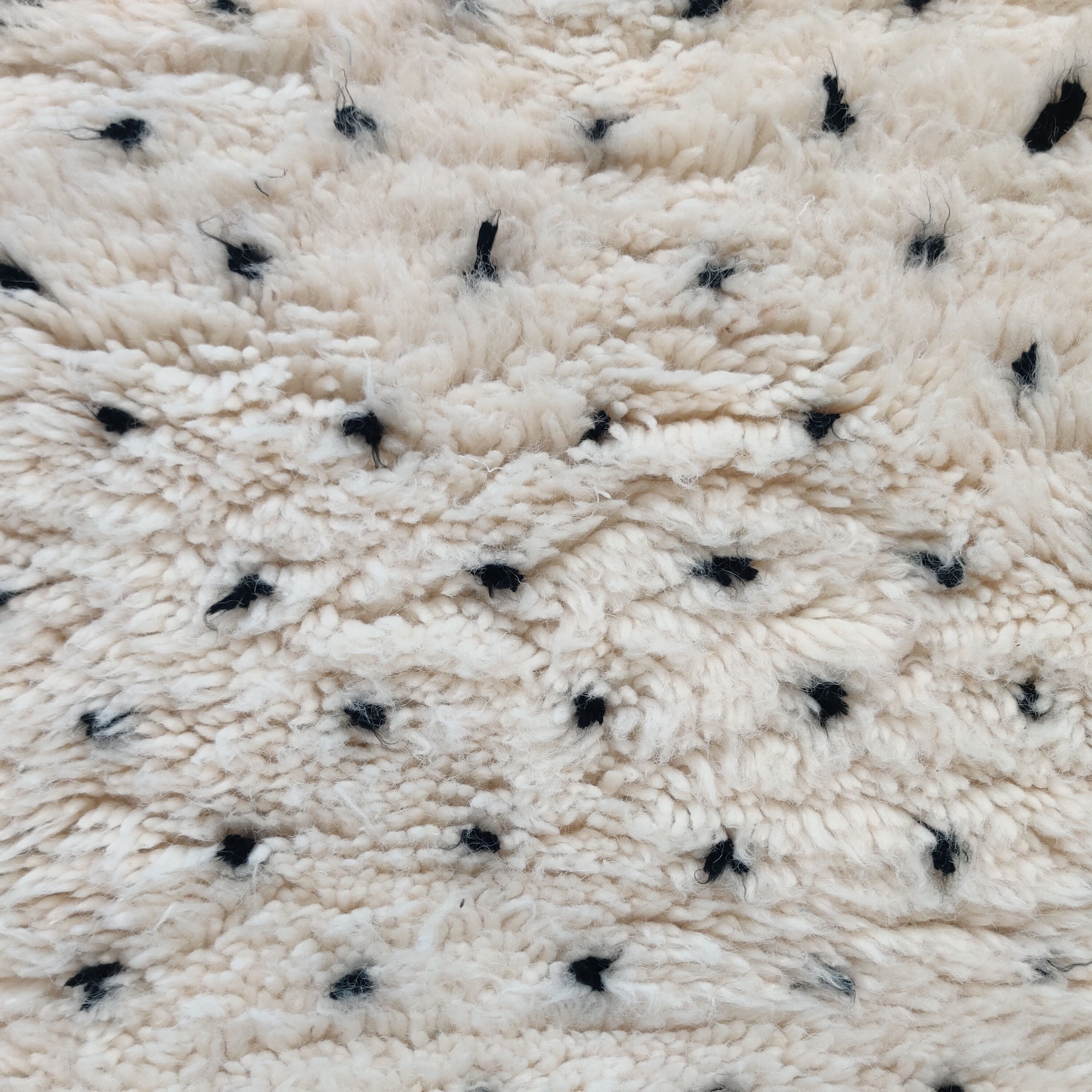 Berber runner rug with black dots