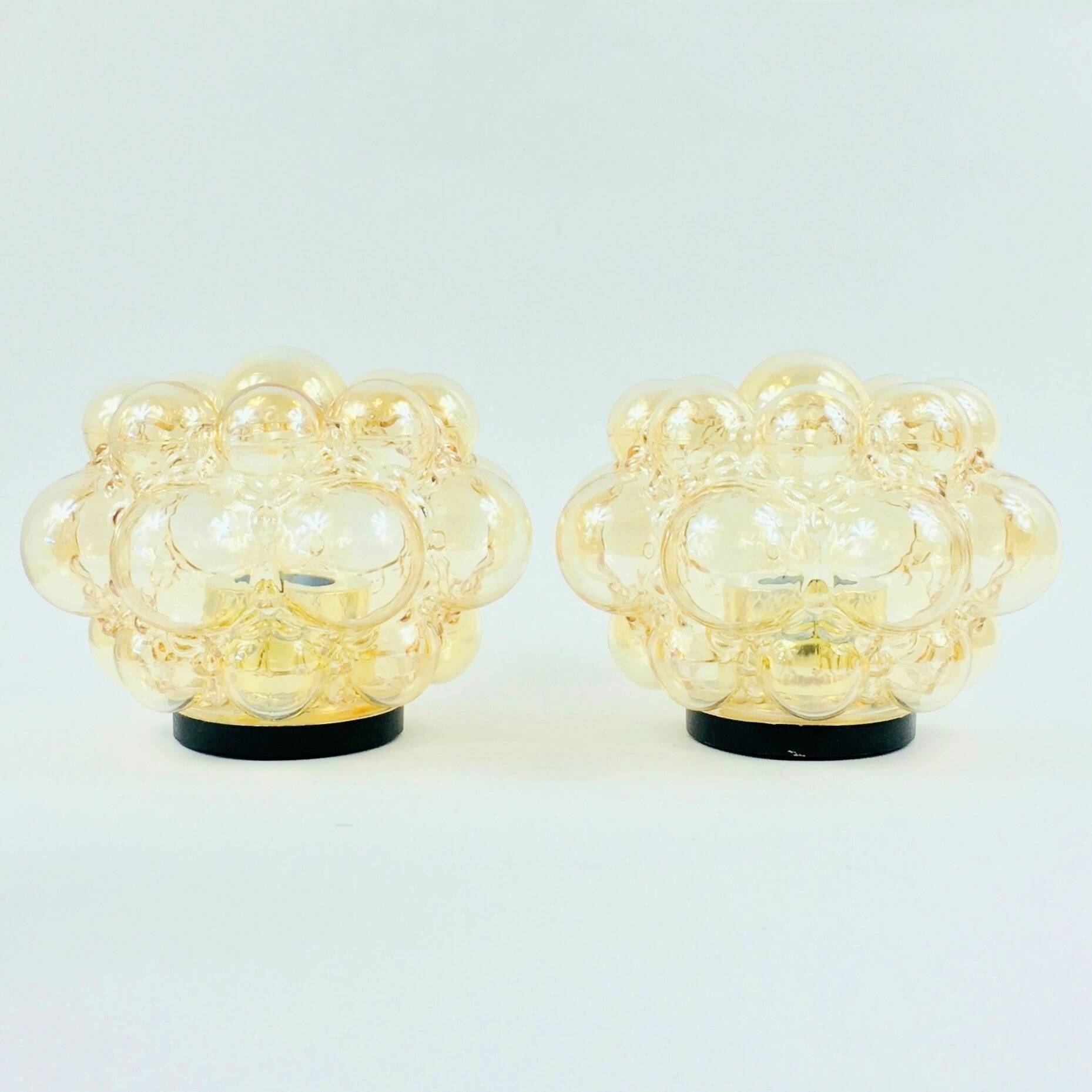 Pair of Mid-Century Bubble Glass Ceiling Lights - Helena Tynell for Limburg