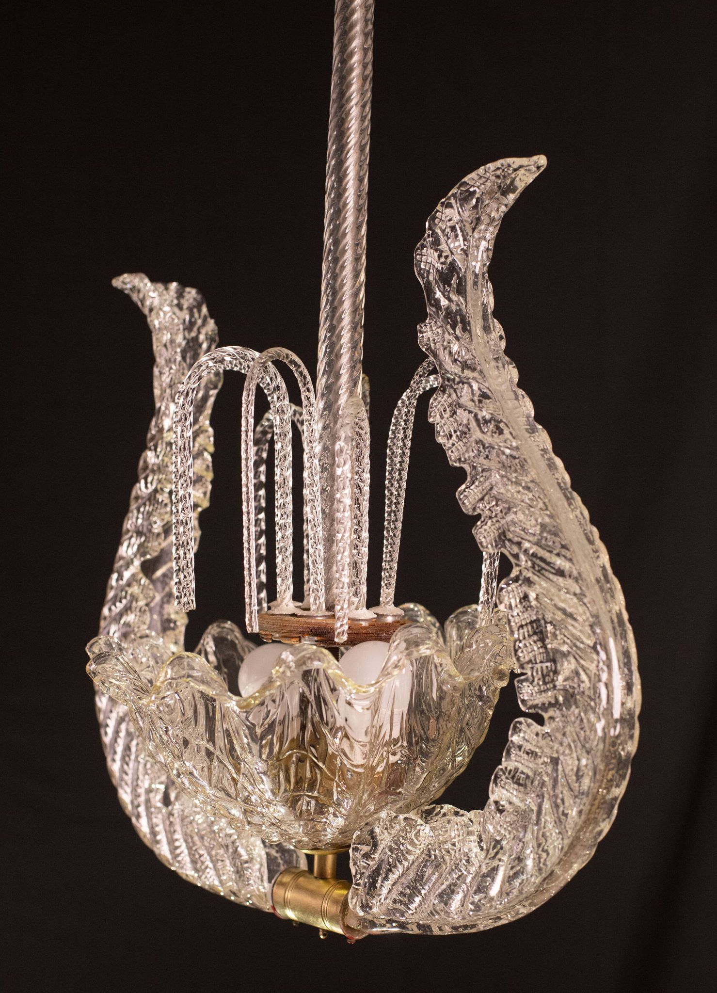 Art Decò Fountain Chandelier By Barovier e Toso, Murano Glass, 1940