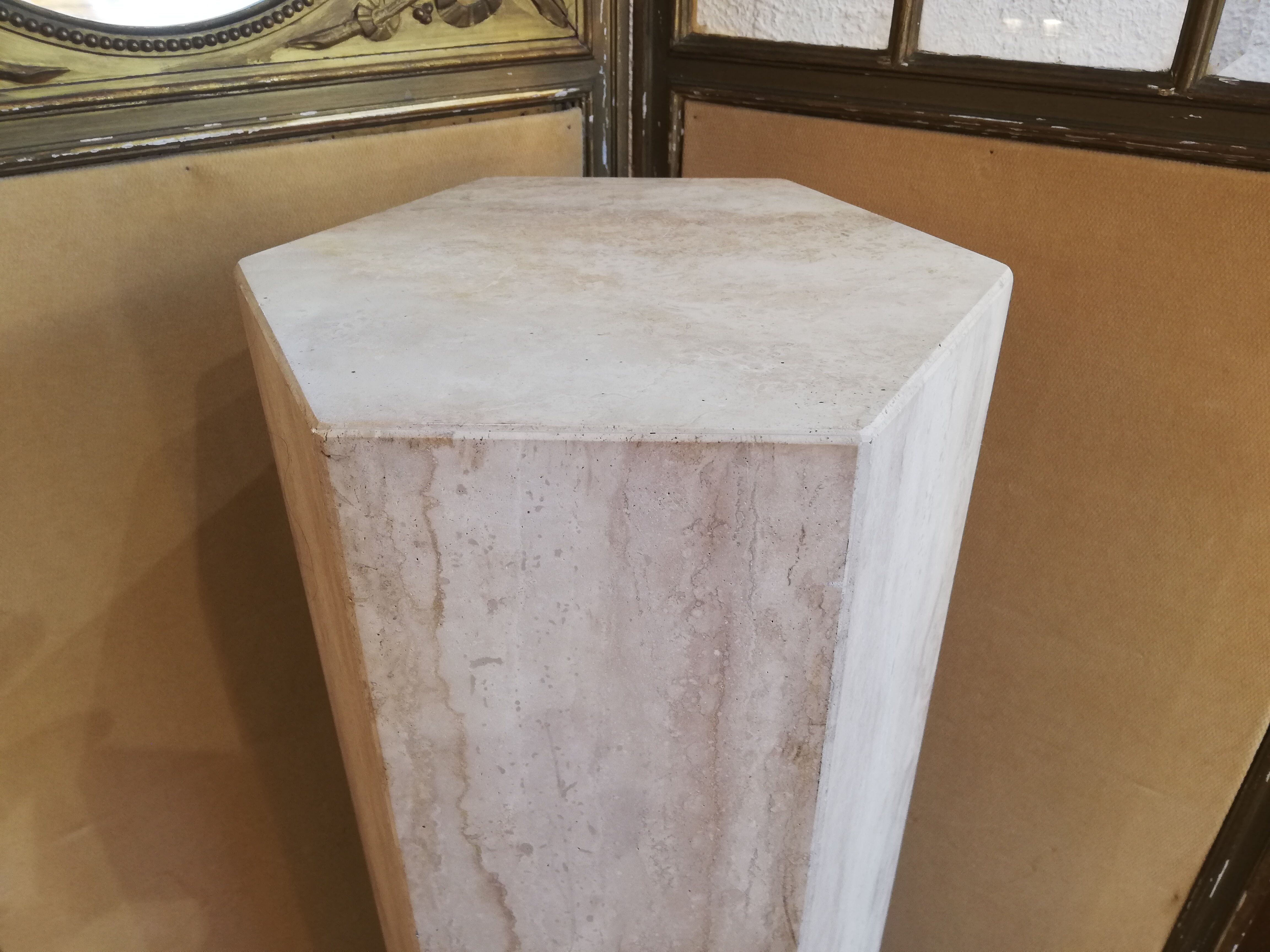 Pair of travertine columns with cut sides 1970