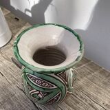 Small green ceramic vase 1960 signed Punter