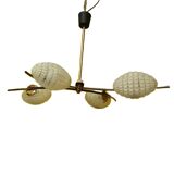 French Design Hanging Lamp With Glass, 1960s