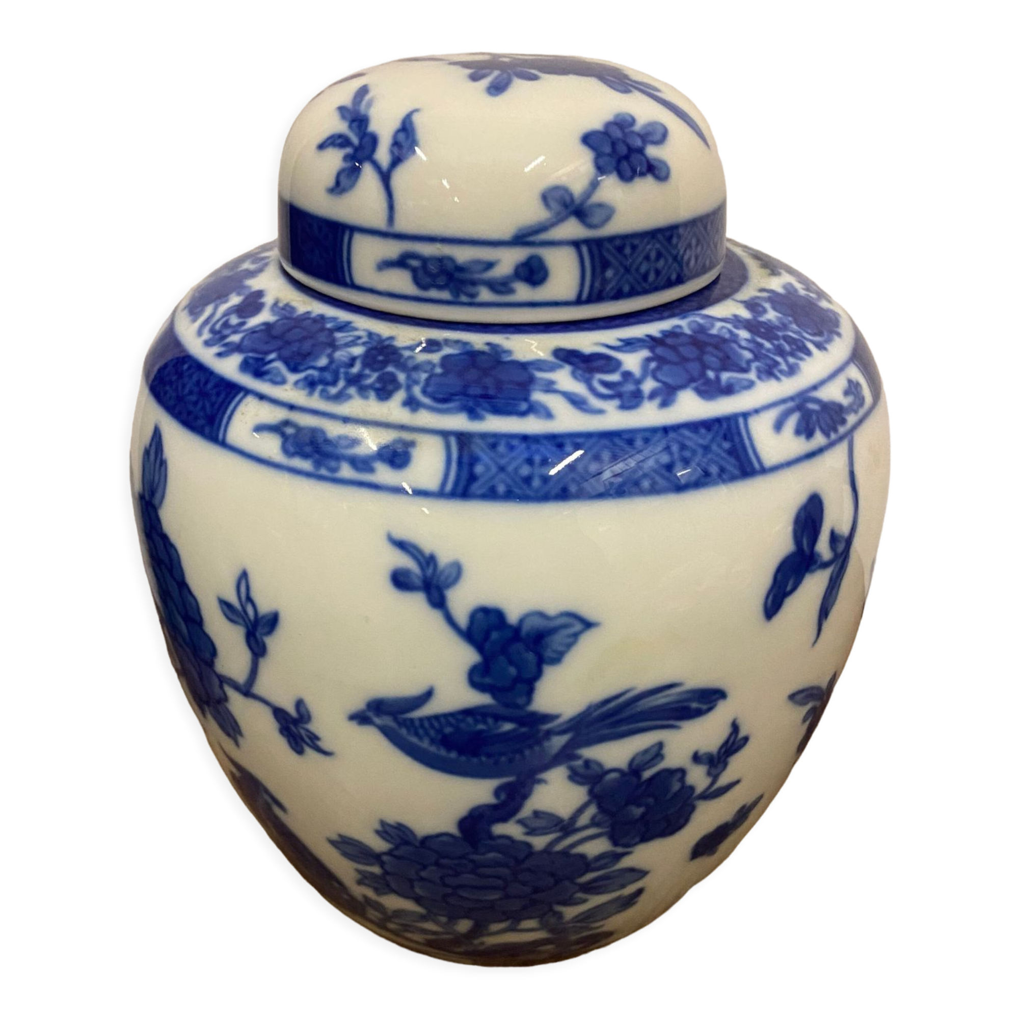 Spice pot, Asian décor, Limoges porcelain, Bernardaud et Cie