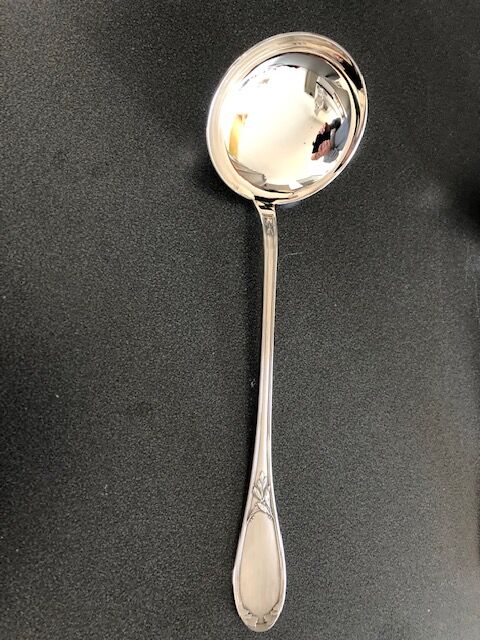 Ladle silver metal ercuis, lauriers
