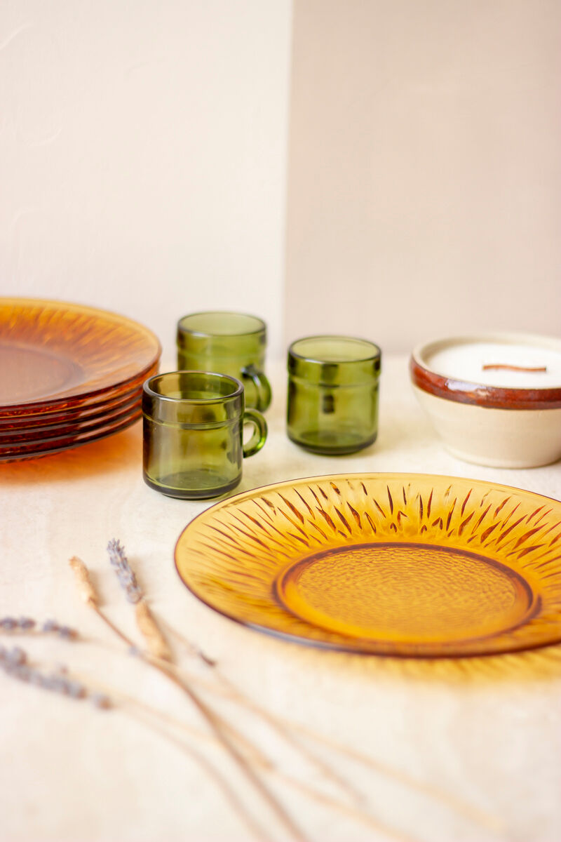 6 assiette plates vintage modèle Soleil, Vereco France