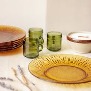 6 flat vintage plate model Soleil, Vereco France