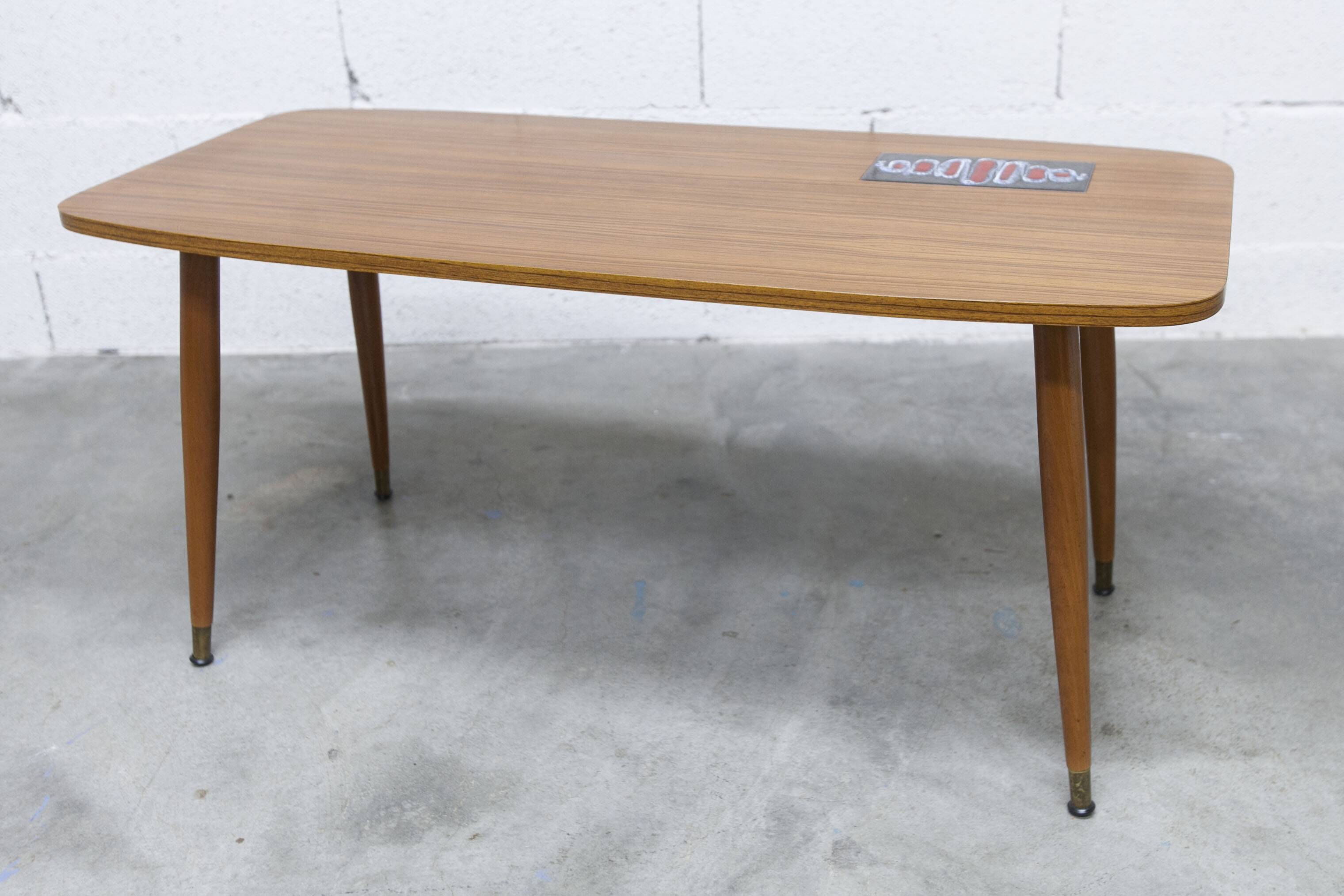 Nordic coffee table 1960 teak ceramic