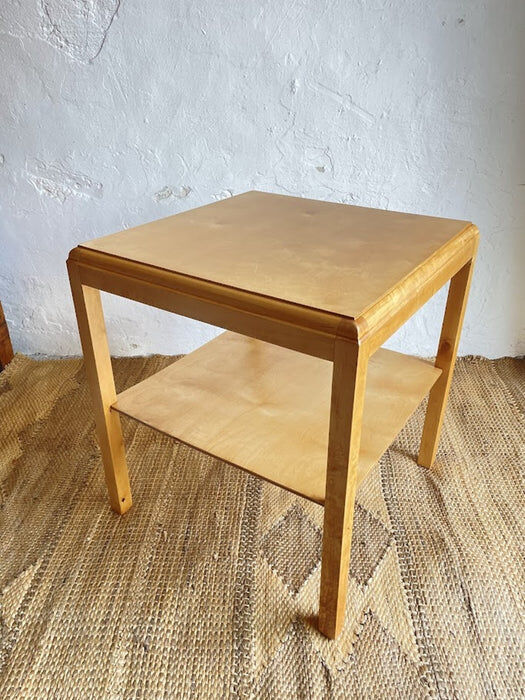 Swedish modern birch side table, late 20th century