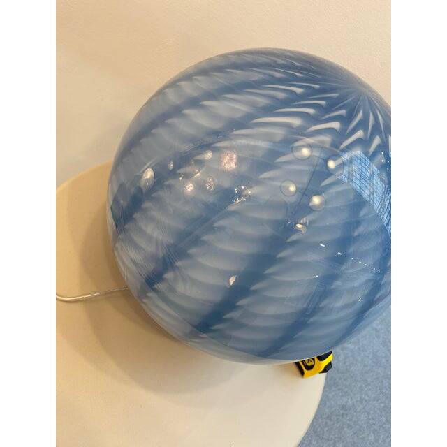 Italian Table Lamp Murano Glass by SimoEng in Light Blue