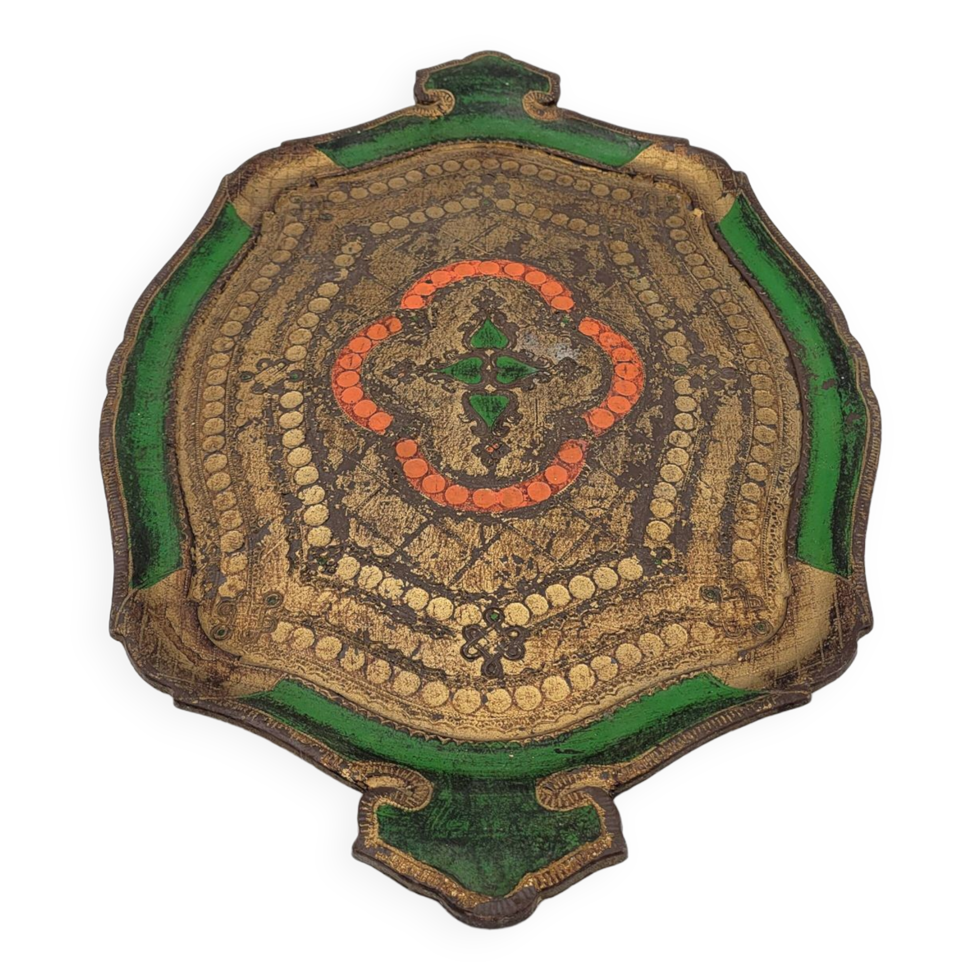 Florentine tray in painted wood