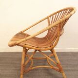 Rohe Noordwolde (Dutch design) vintage rattan armchair from the 1960s