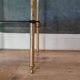 Smoked glass side table or pedestal table from the 70s