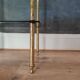 Smoked glass side table or pedestal table from the 70s