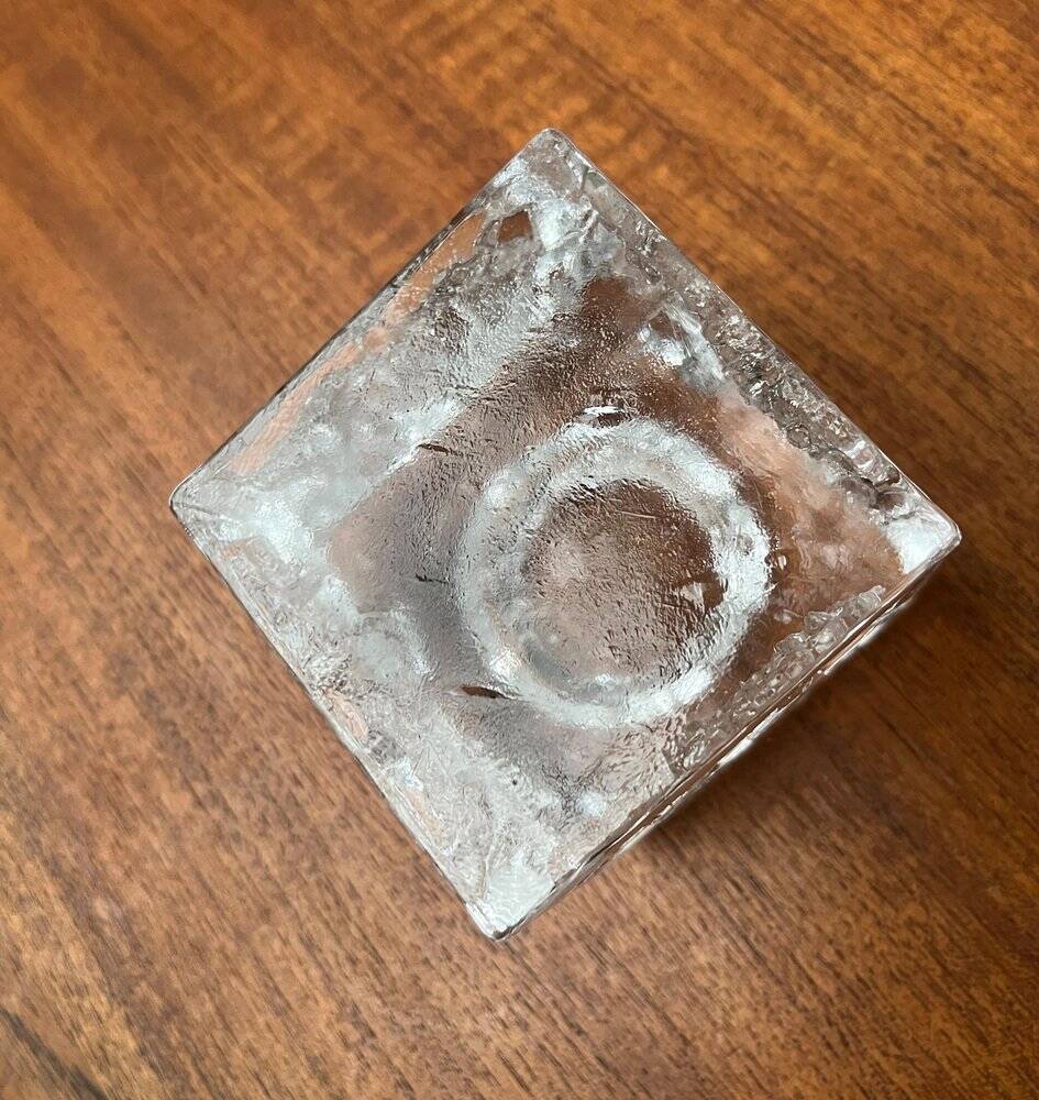 Mid-century glass candlestick by Kurt Wokan for Ingrid Glas, Germany, 1960s.