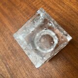 Mid-century glass candlestick by Kurt Wokan for Ingrid Glas, Germany, 1960s.