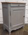 Buffet 1 porte en bois patiné gris