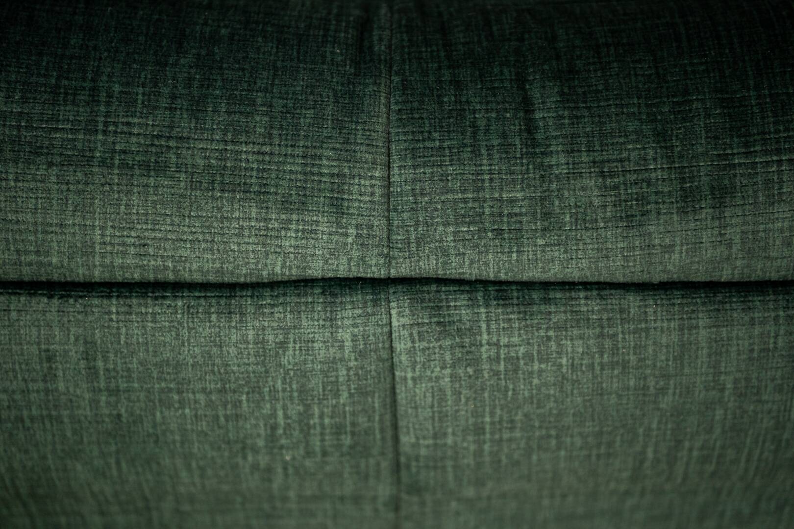 Togo set of armchair and pouf in dark mint velvet