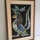 Impression représentant un coq. Travail français signé Jean Lurçat. Vers 1970