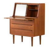 Danish  mid century teak  bureau with a hidden vanity by Ølholm Møbelfabrik
