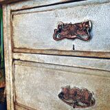 Antique commode, patinated, blue-grey Tuscany.