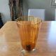 Vase vintage en verre jaune Empoli Italie