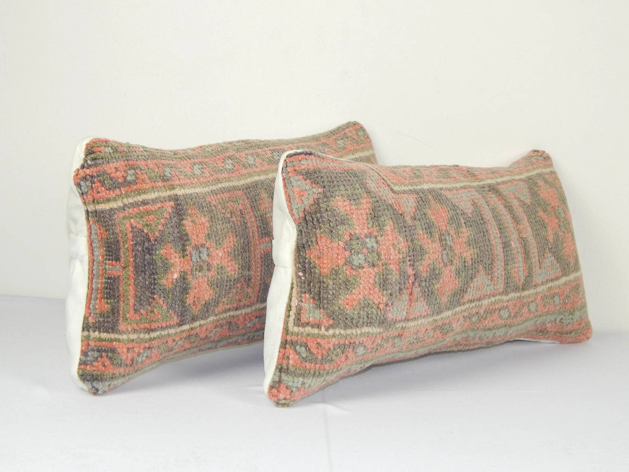 Set of 2 vintage Turkish cushion covers 25x56 cm