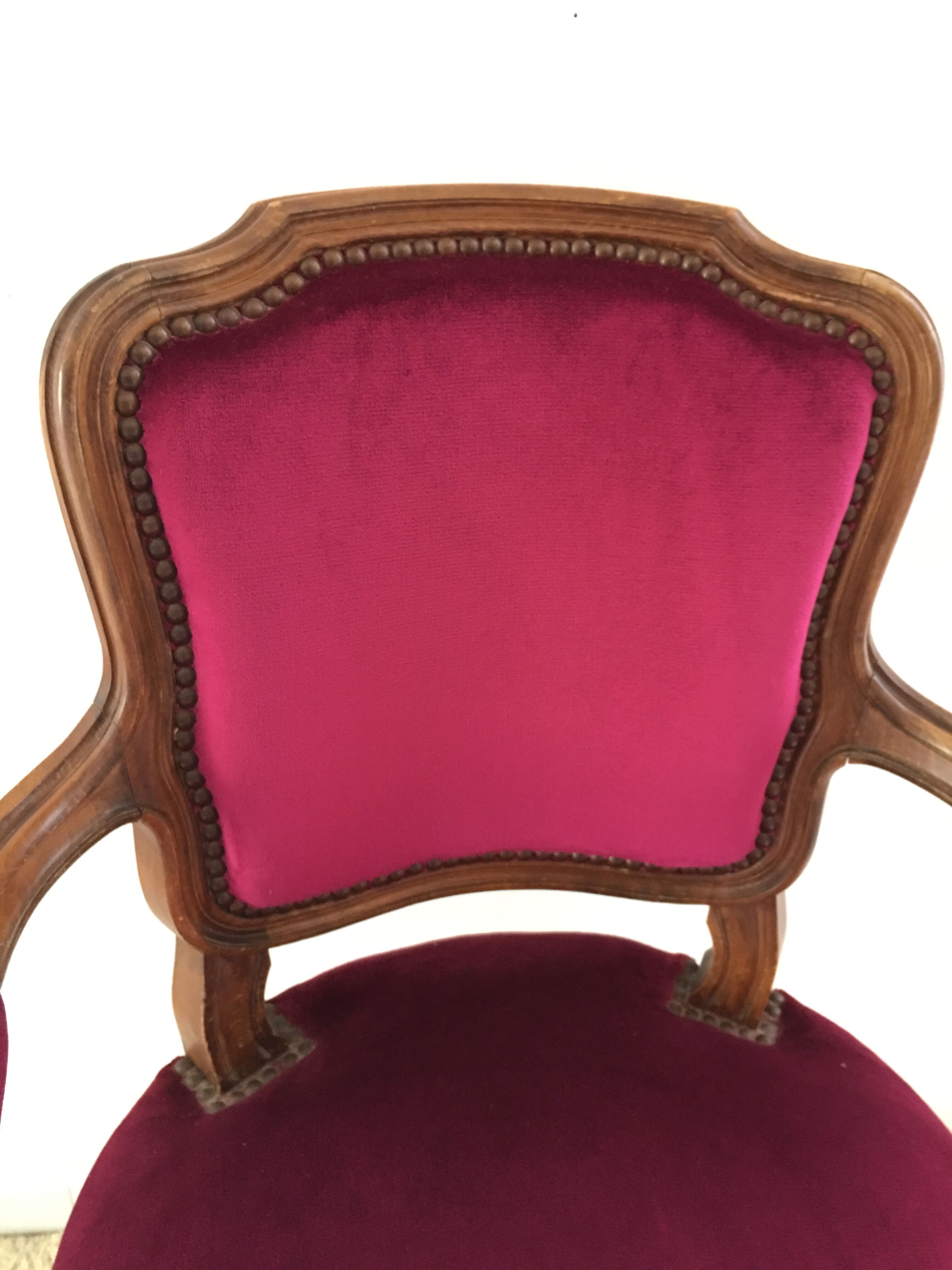 Burgundy pink velvet shepherdess