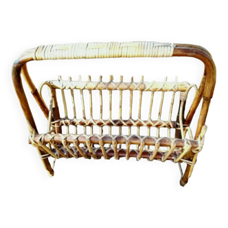 Vintage magazine holders bamboo wicker