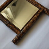 Beveled bamboo mirror 39 X 39 cm