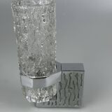 1960s/70s Wall Lamp in Glass & Chrome, Brutalist German Design