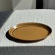 Large oval Sarreguemines stoneware dish with brown border 27x37
