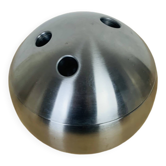 Seau à glace boule de bowling inox années 70